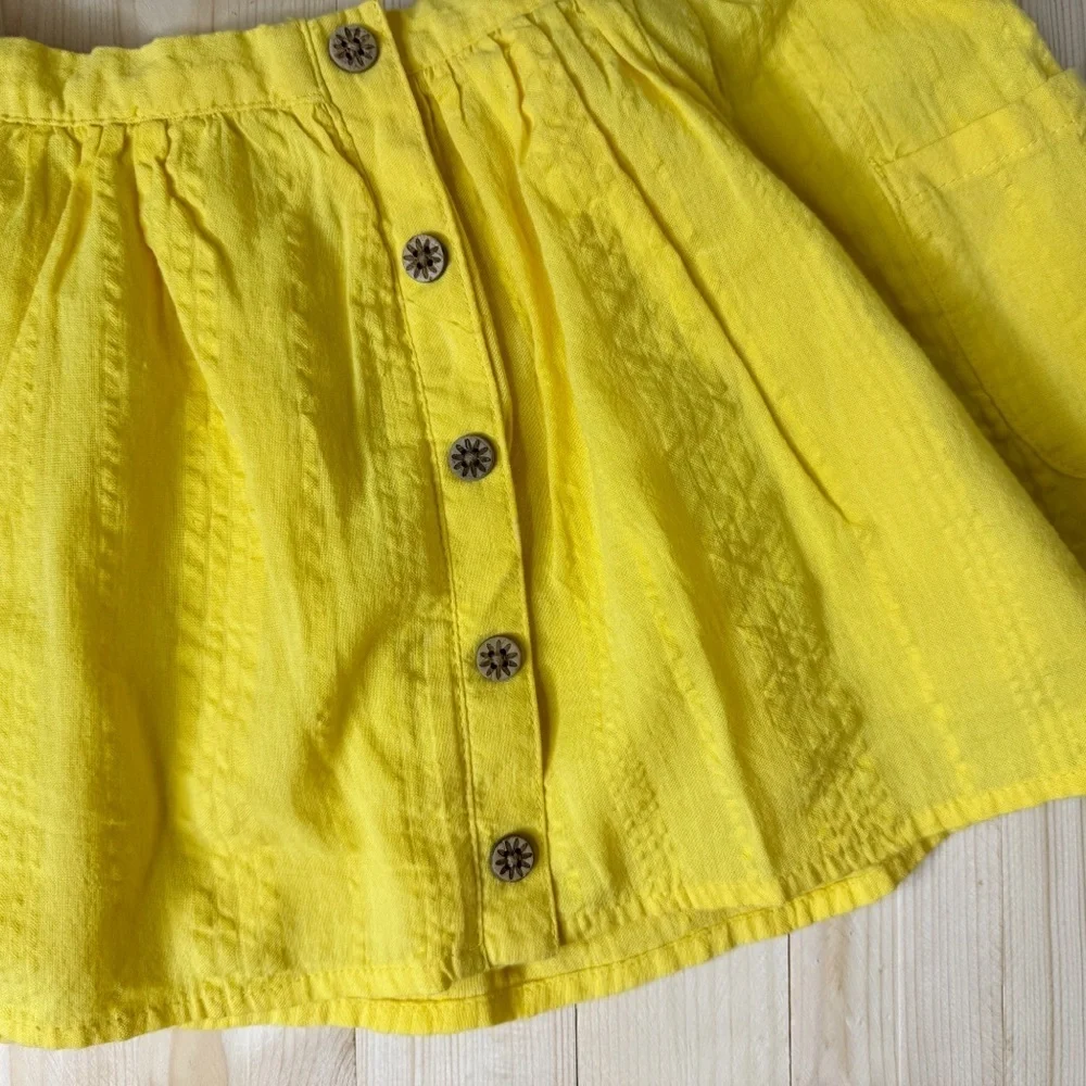 OshKosh B’gosh Yellow Button Front Skirt 3T Girls Bright Summer Pocket Skirt